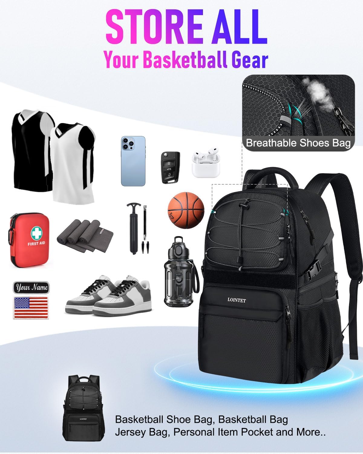 ShineTheSport Multi-Use Basketball Backpack