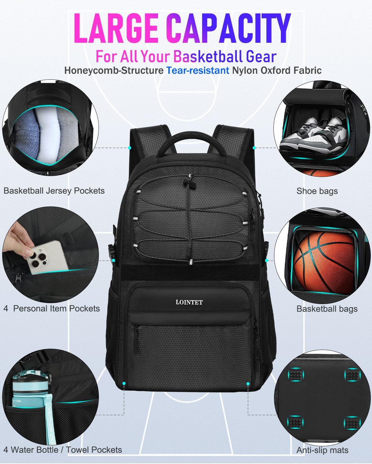 ShineTheSport Multi-Use Basketball Backpack